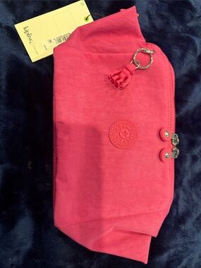 Kipling Hot Pink Travel waist Pouch with Key Charm. NWT